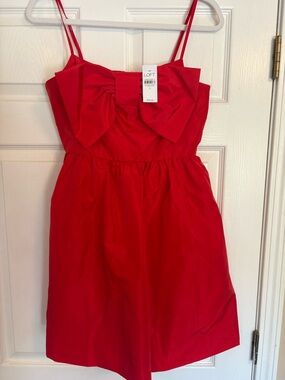 New with Tag! LOFT Red Bow-Front Mini Dress. Size 0.